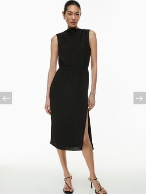 Aritzia Babaton Announcement Sleeveless Black Midi Dress